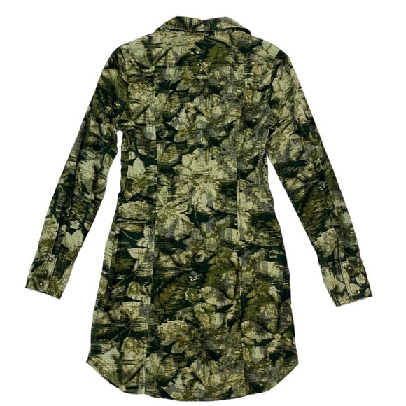 NWT Anthropologie Pilcro Ruched Corduroy Shirt Dress in Green Size 4 Small - Picture 6 of 14